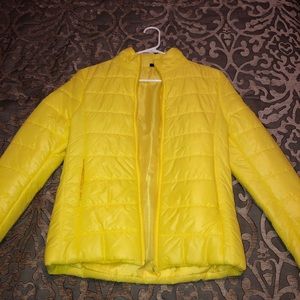 Yellow bomber jacket